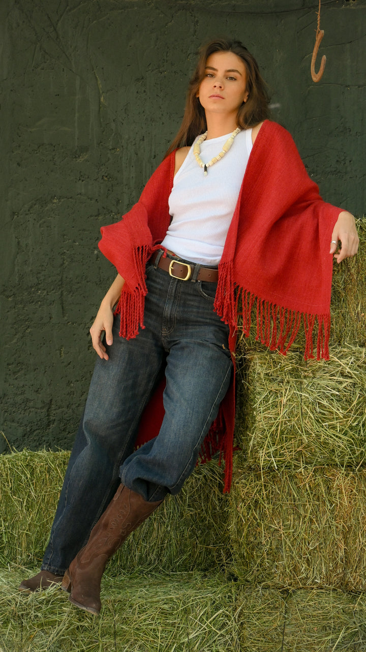 Manta Alpaca Rojo Italiano