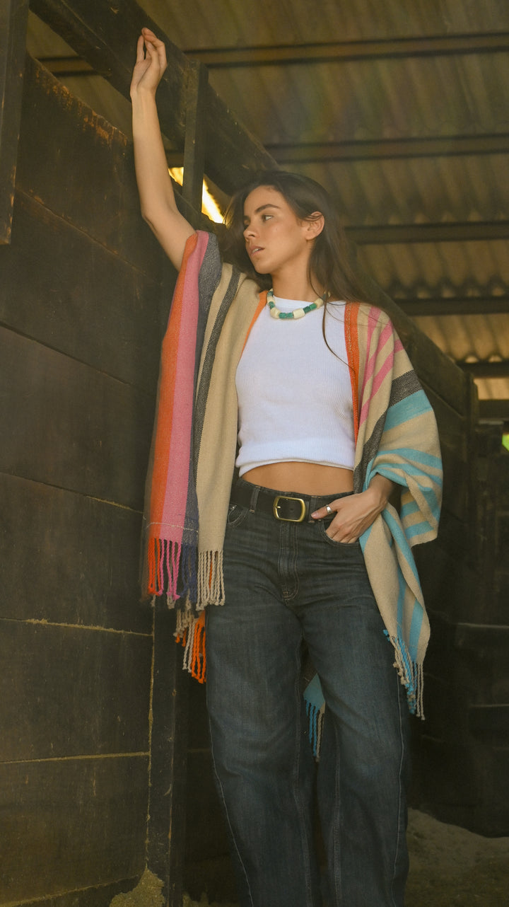 Manta Alpaca Natural Colores