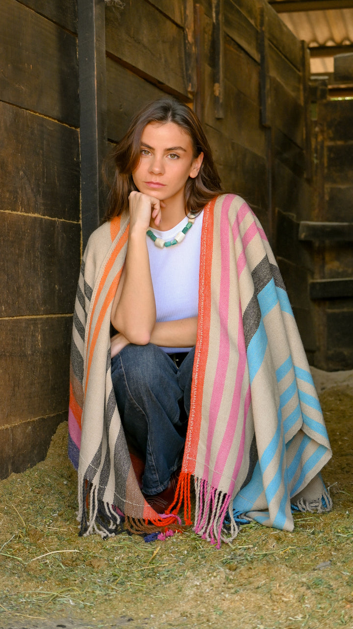 Manta Alpaca Natural Colores