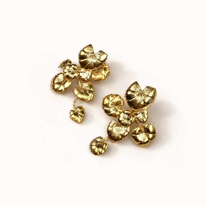 Aros Racimo S Baño en Oro
