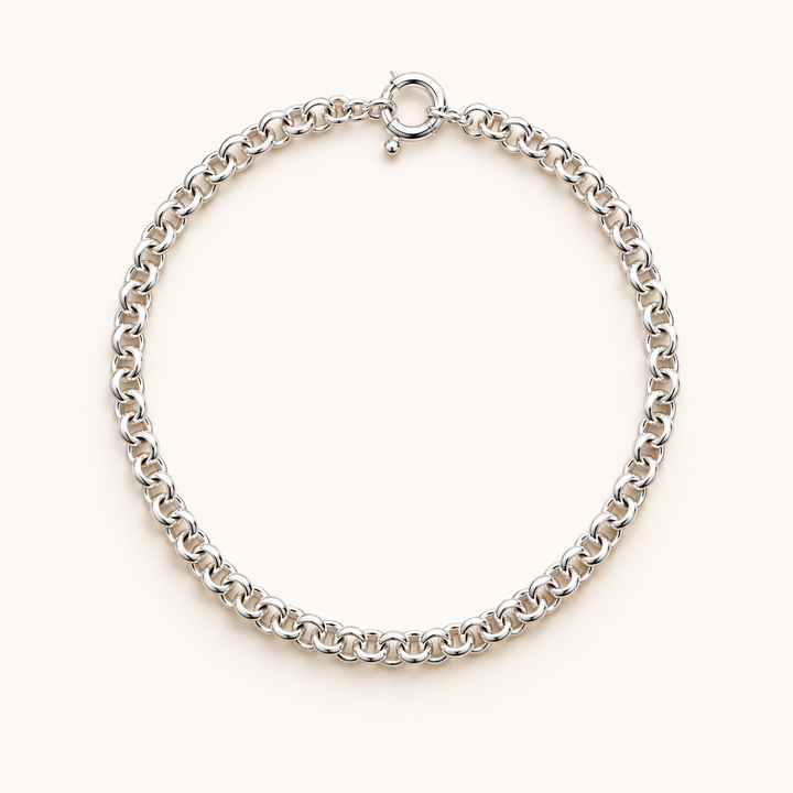 Cadena de Plata Eslabón Rolo M