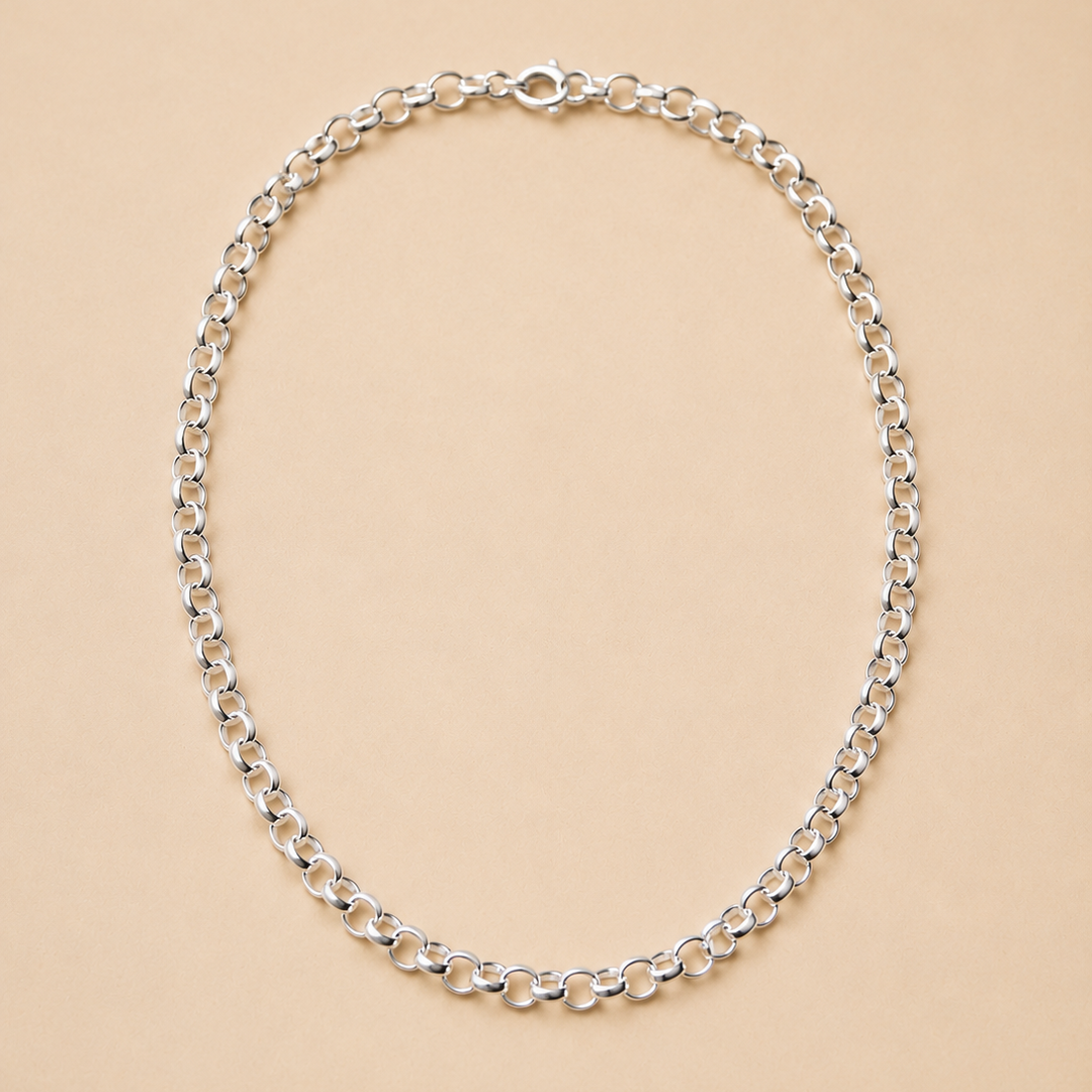 Cadena de Plata Eslabón Rolo S