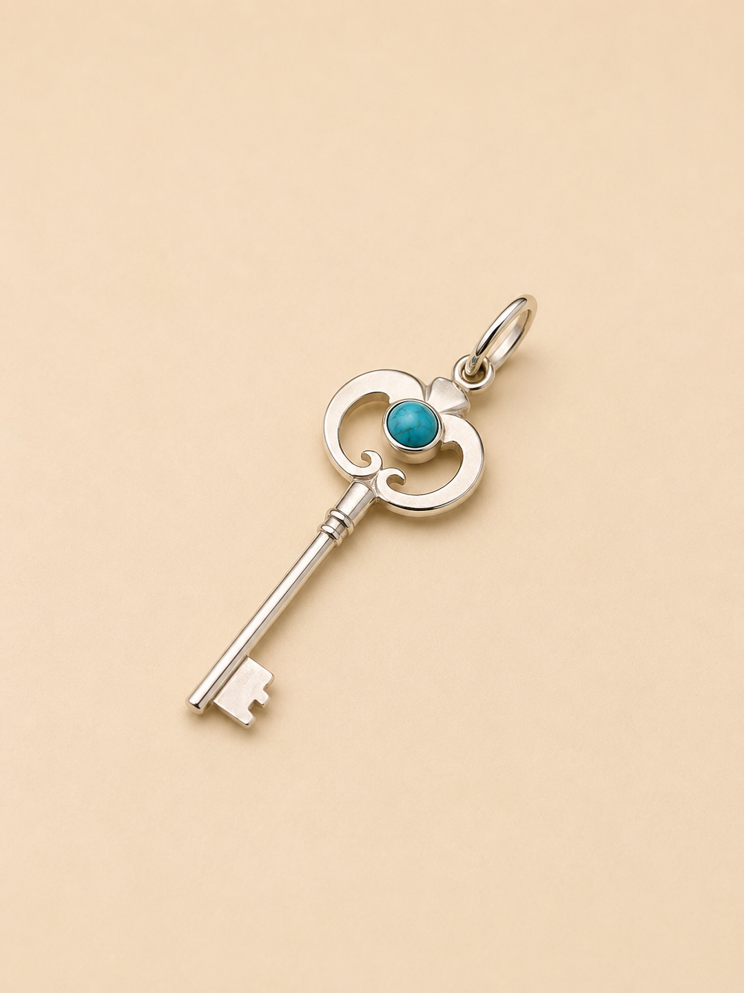 Colgante Llave antigua de Plata y Turquesa