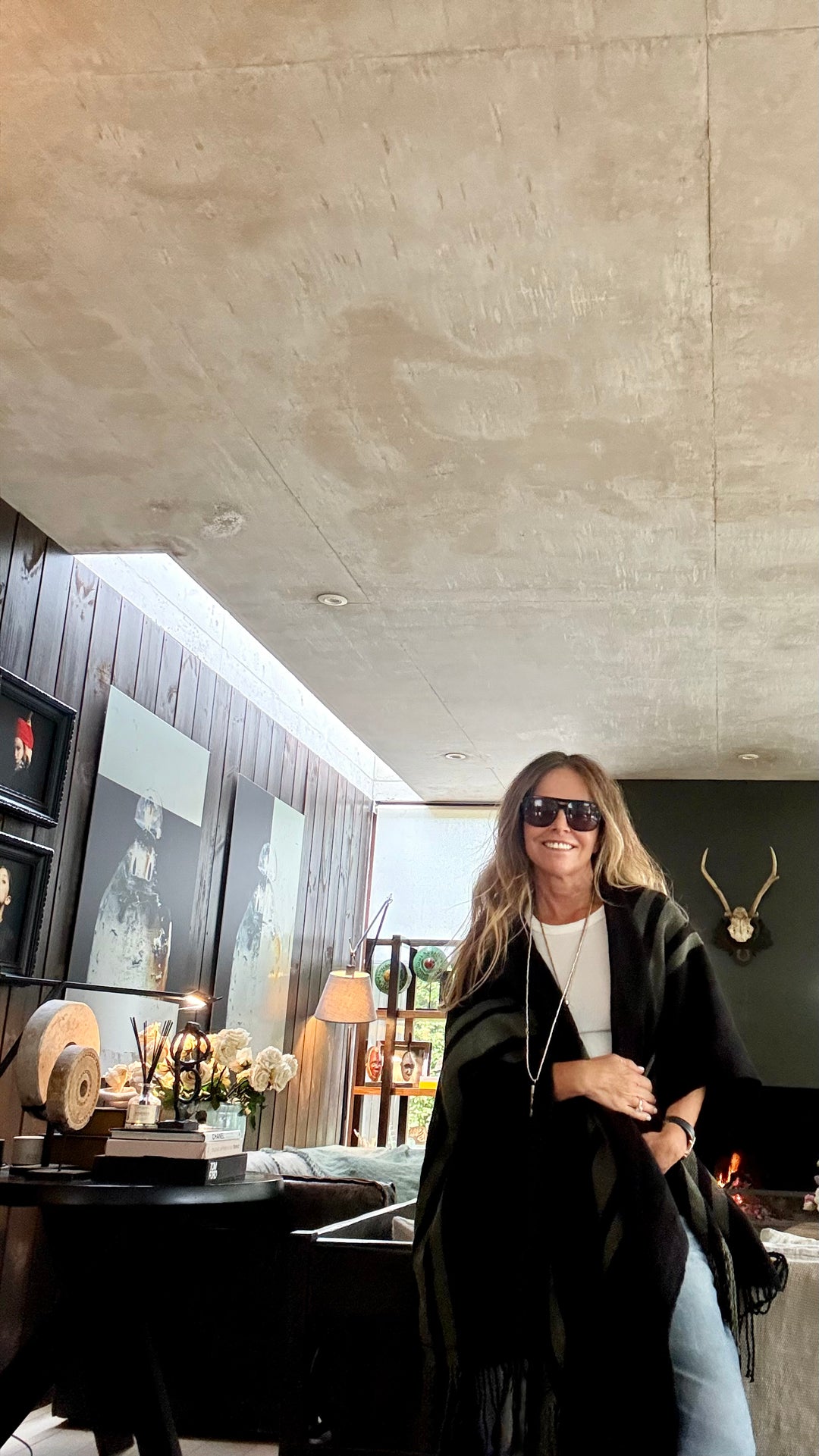 Manta de Lino Negro Verde Militar