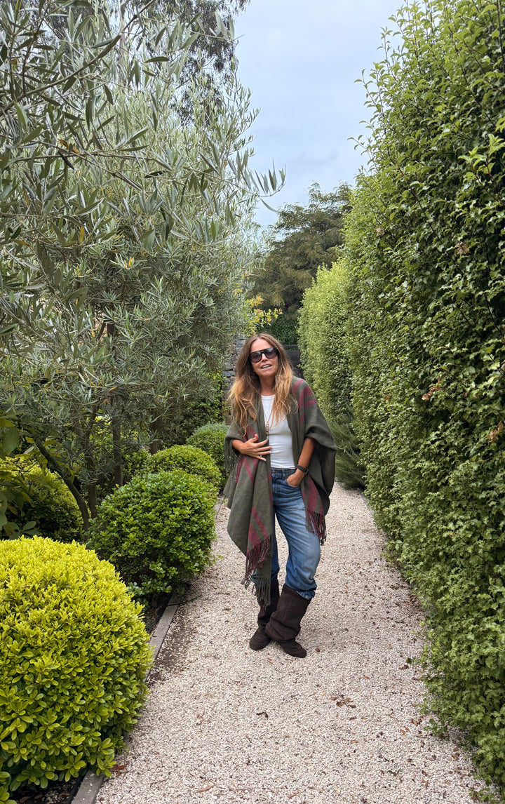 Manta de Lino Verde Burdeo