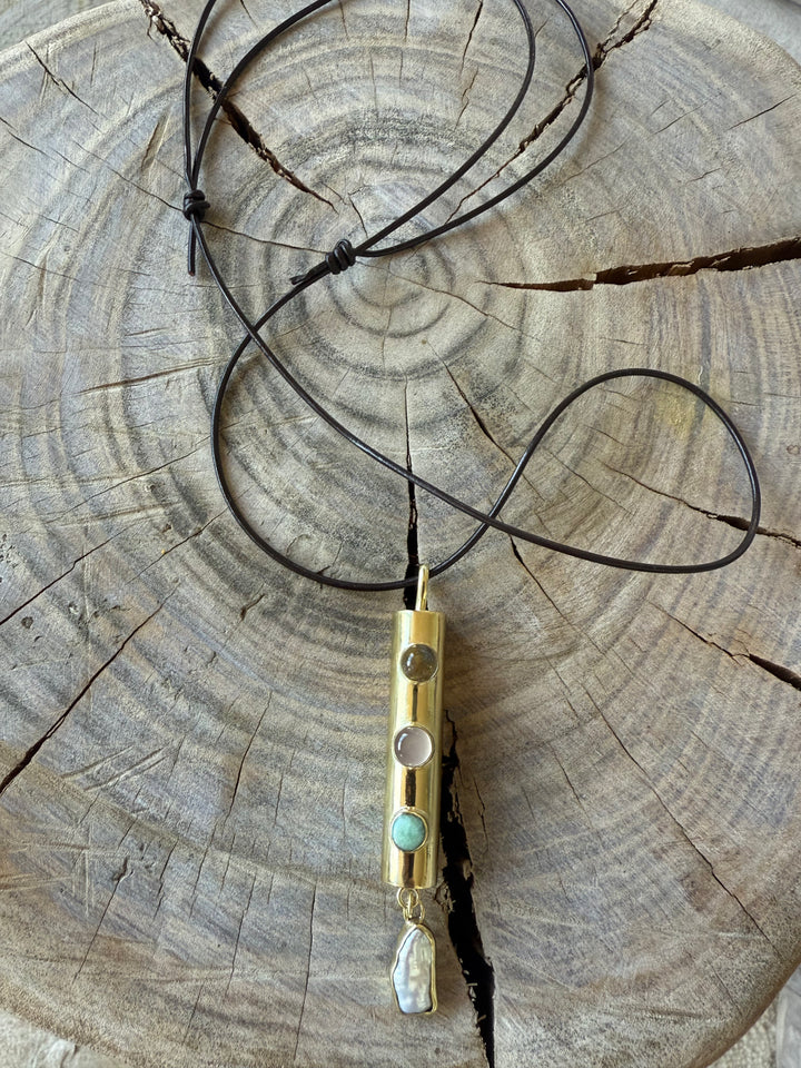 Colgante Piedras Bronce