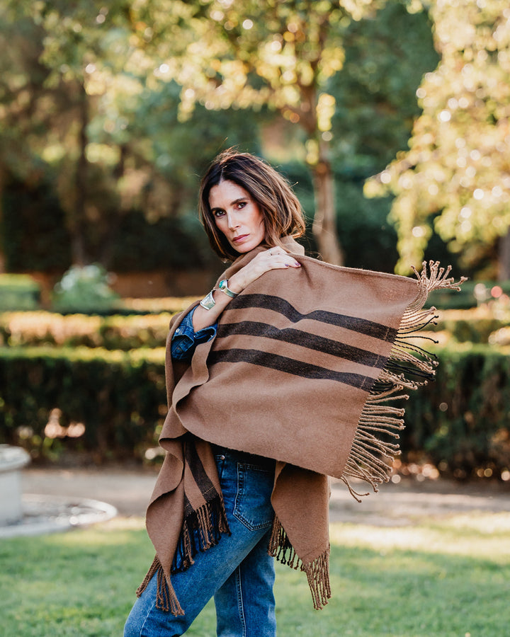 Manta Alpaca Camel/Negro