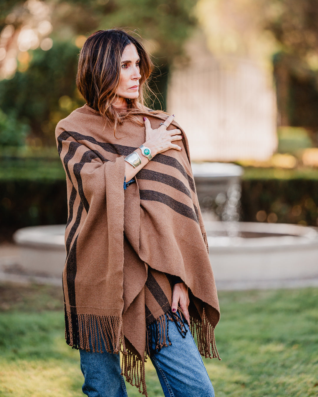 Manta Alpaca Camel/Negro