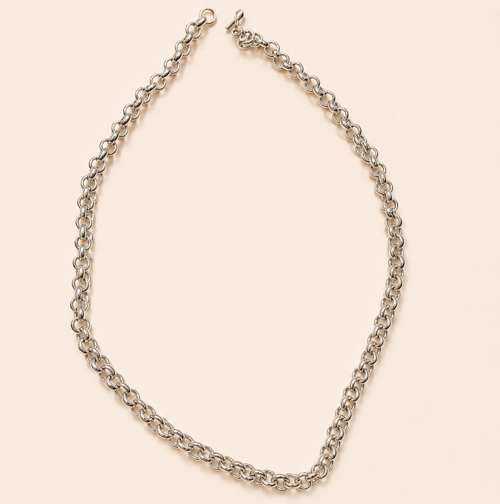 Cadena de Plata Eslabon Rolo L