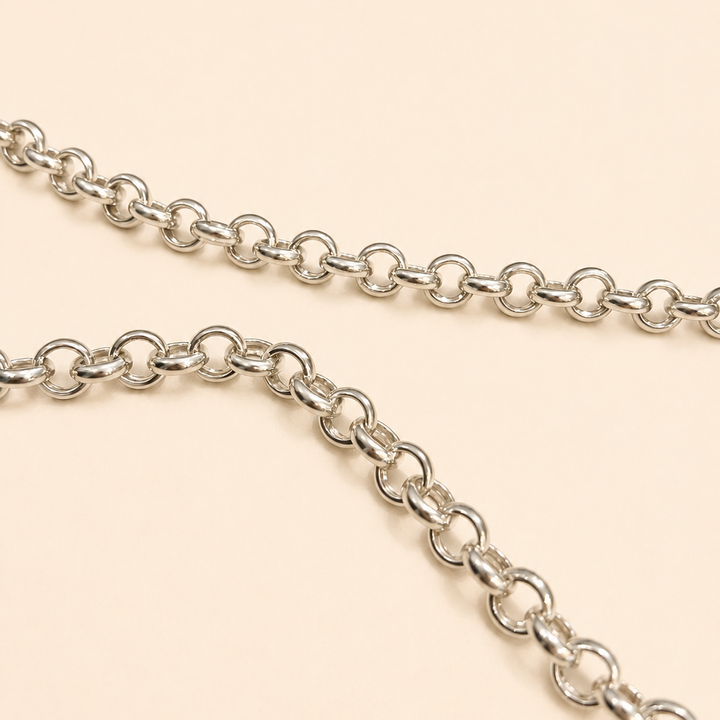 Cadena de Plata Eslabon Rolo L