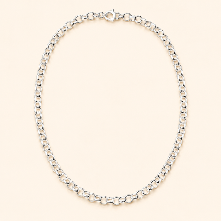 Cadena de Plata Eslabón Rolo S