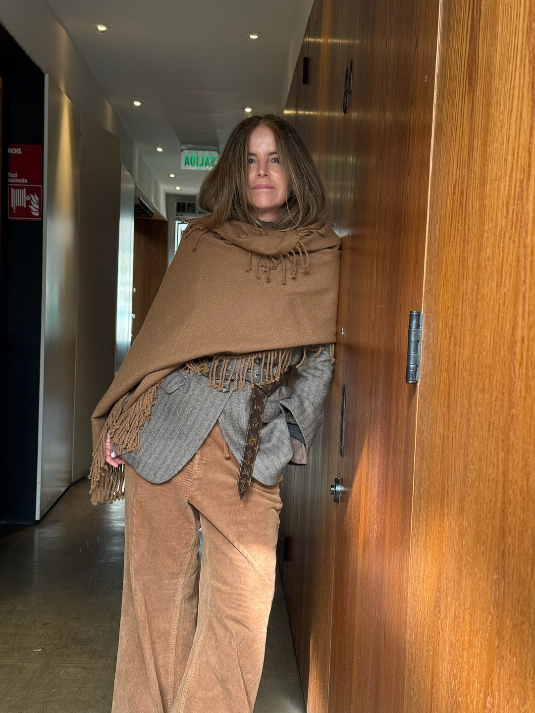 Echarpe Alpaca Camel/Flecos Contorno