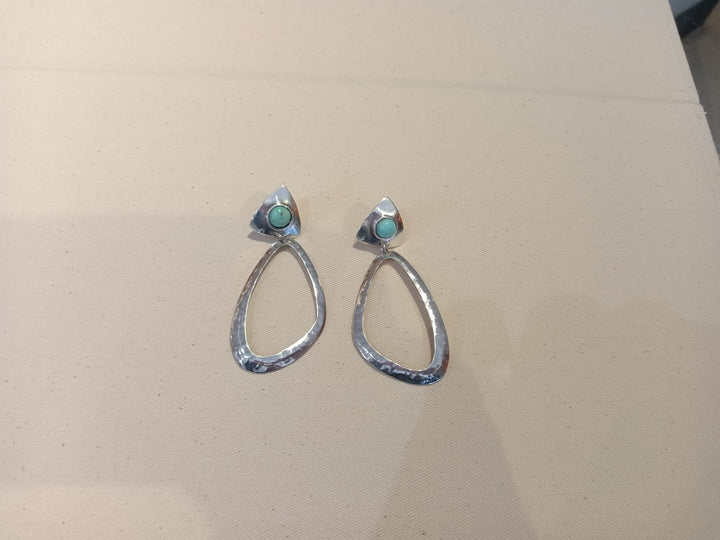 Aros de Plata con Turquesa Reales