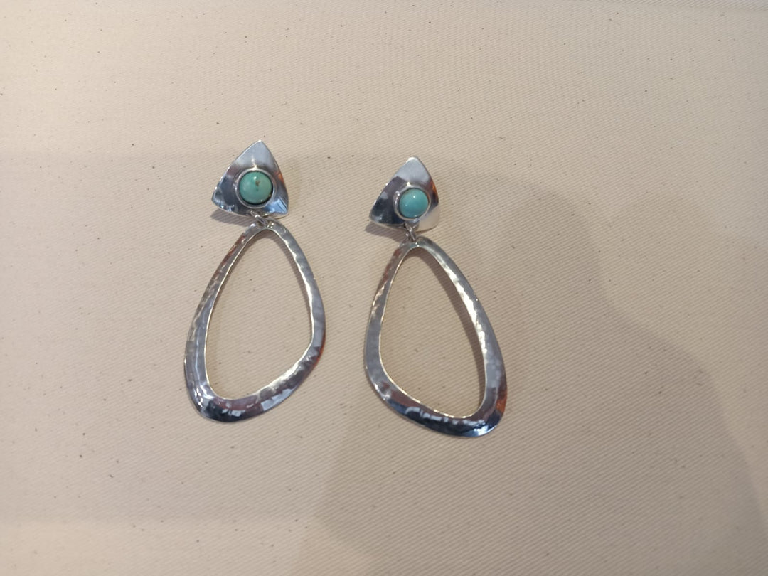 Aros de Plata con Turquesa Reales