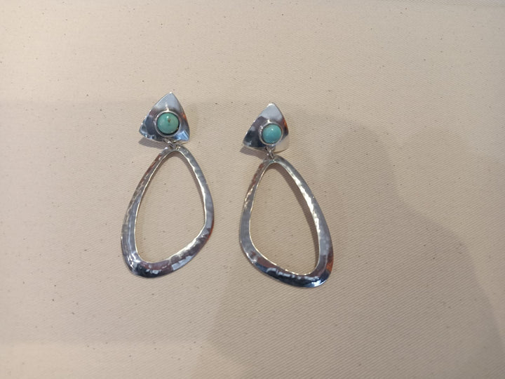 Aros de Plata con Turquesa Reales