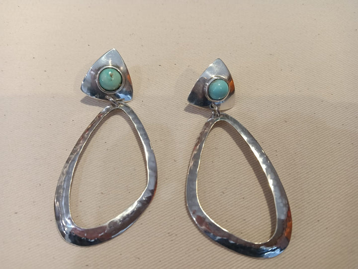 Aros de Plata con Turquesa Reales