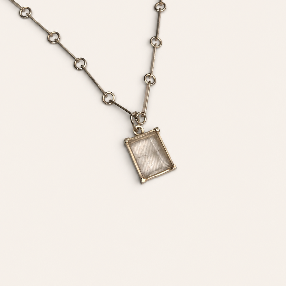 Collar Piedra Cuarzo de Plata