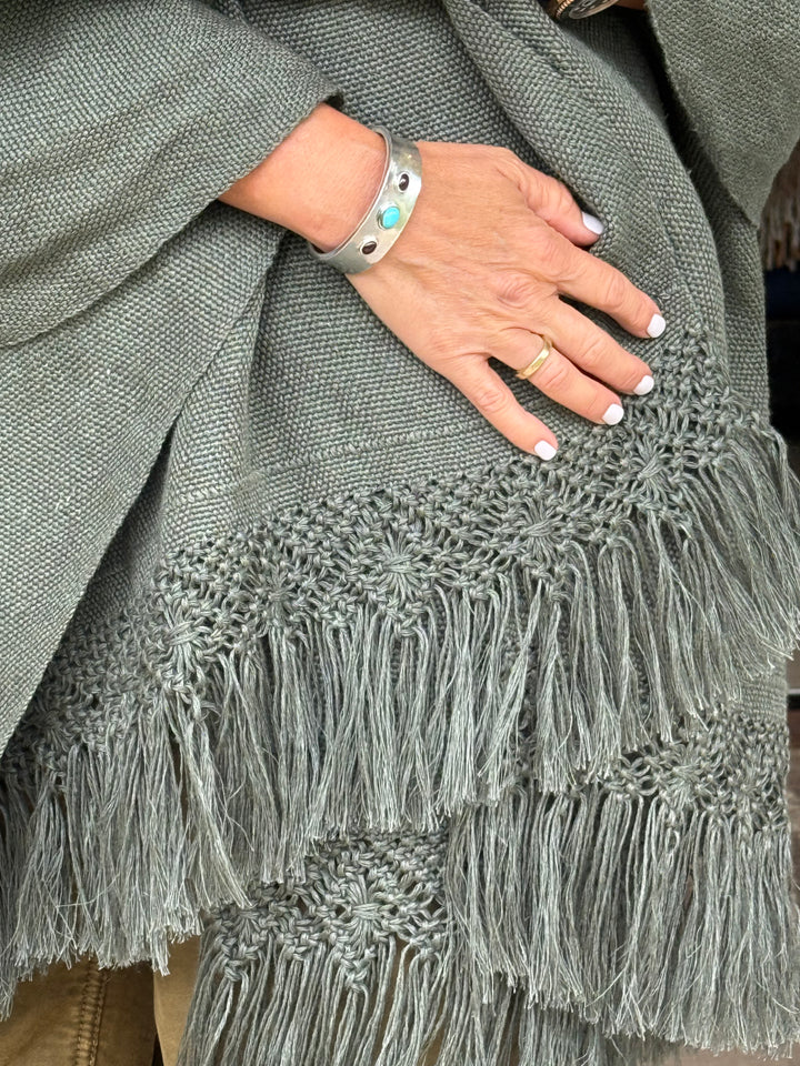 Echarpe de Lino Verde Militar