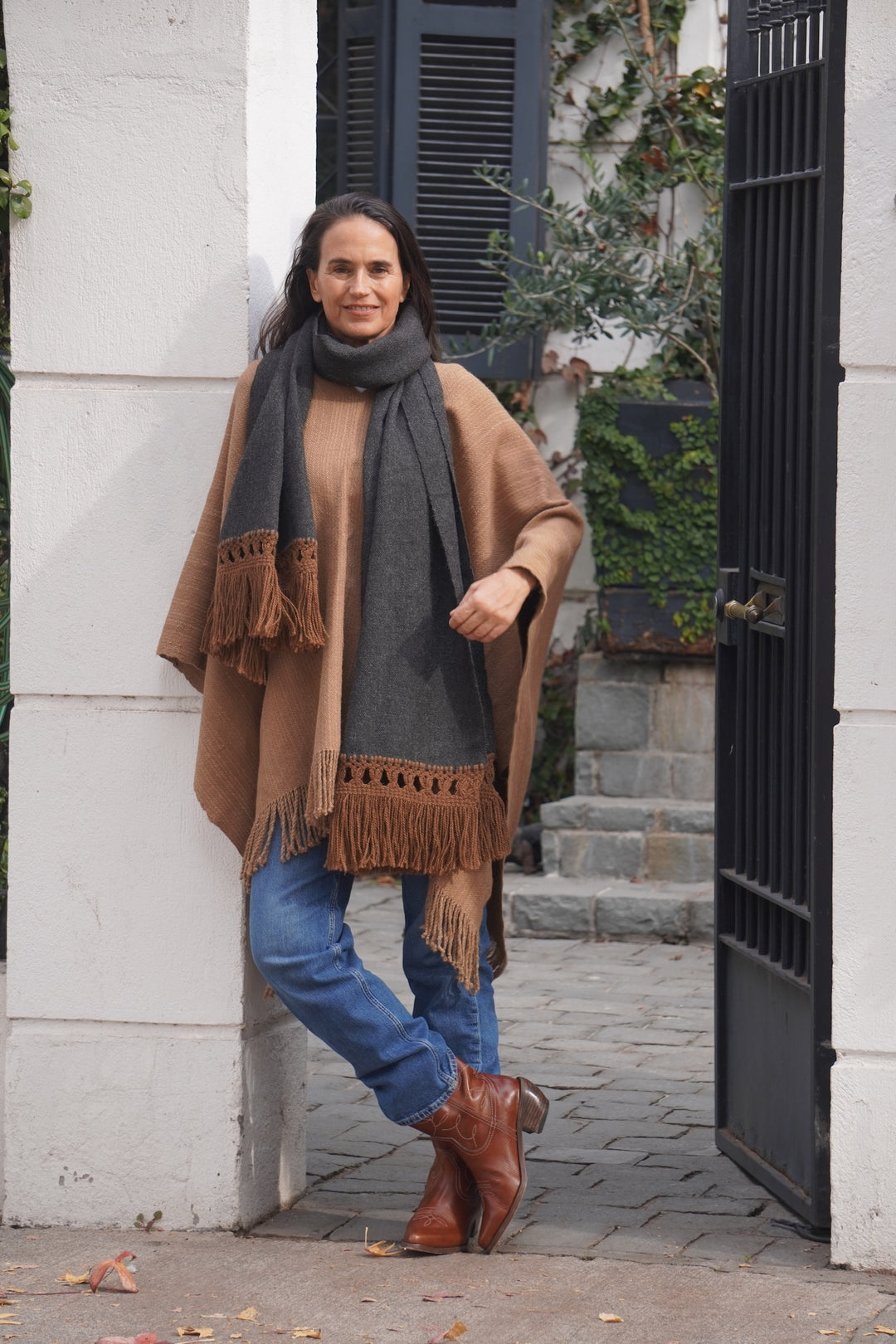 Poncho Alpaca Camel Unisex