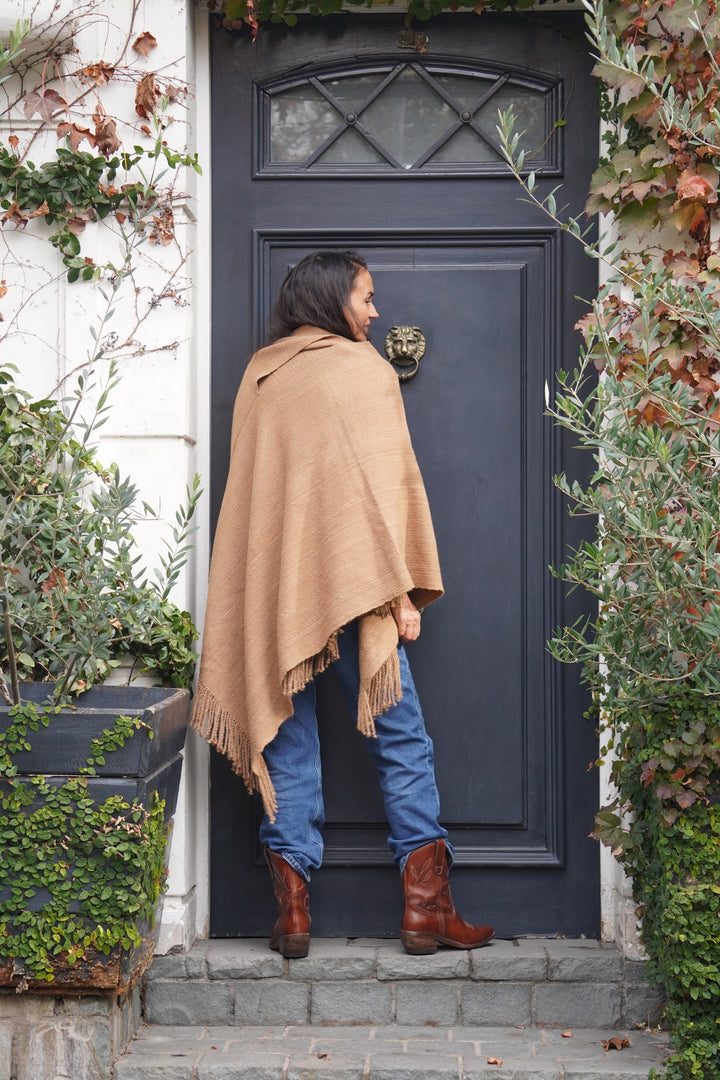 Poncho Alpaca Camel Unisex