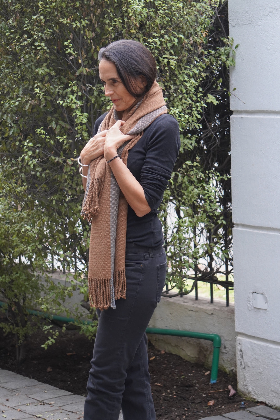 Echarpe Alpaca Camel/Gris