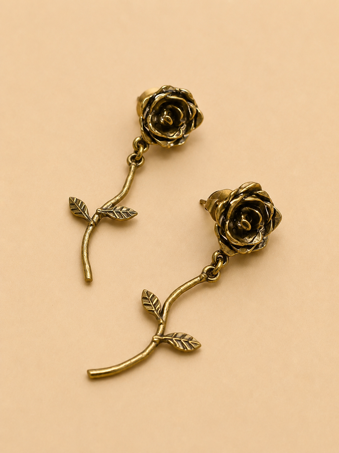 Aros Rosa Tallo Bronce