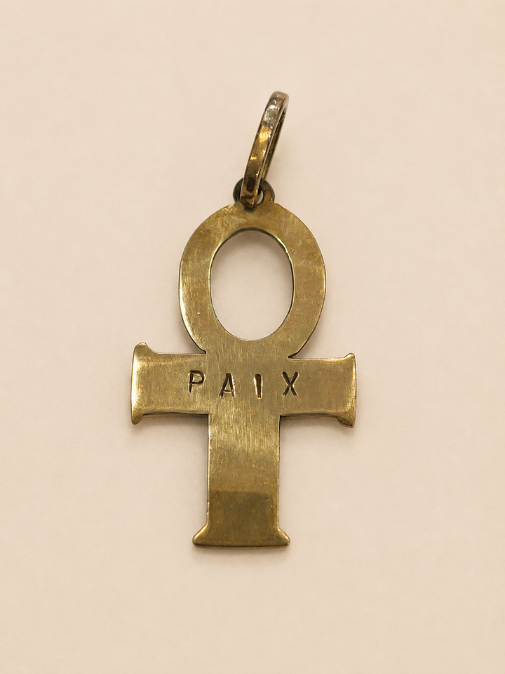 Colgante Cruz Paix Bronce