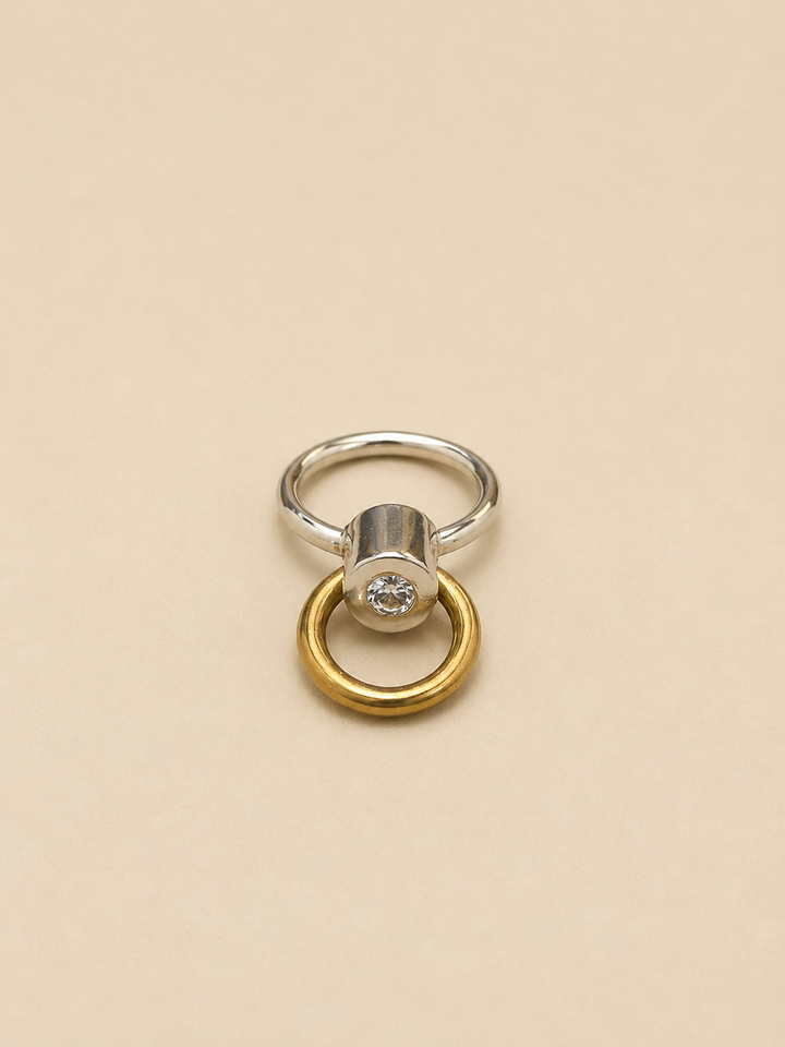 Anillo Plata/Bronce Circón