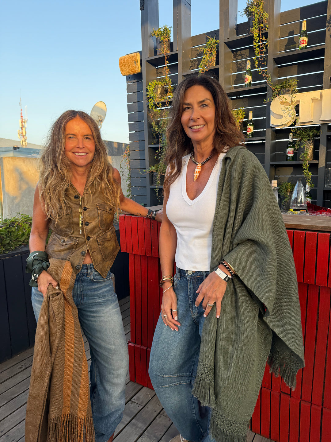 Manta lino verde macramé