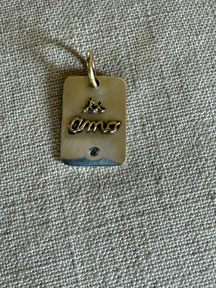 Placa ti amo circon plata