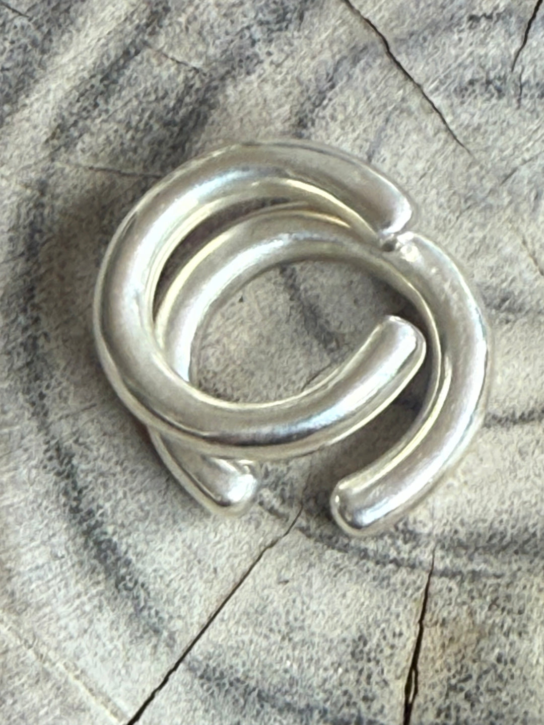 Anillo plata  bombe abierto