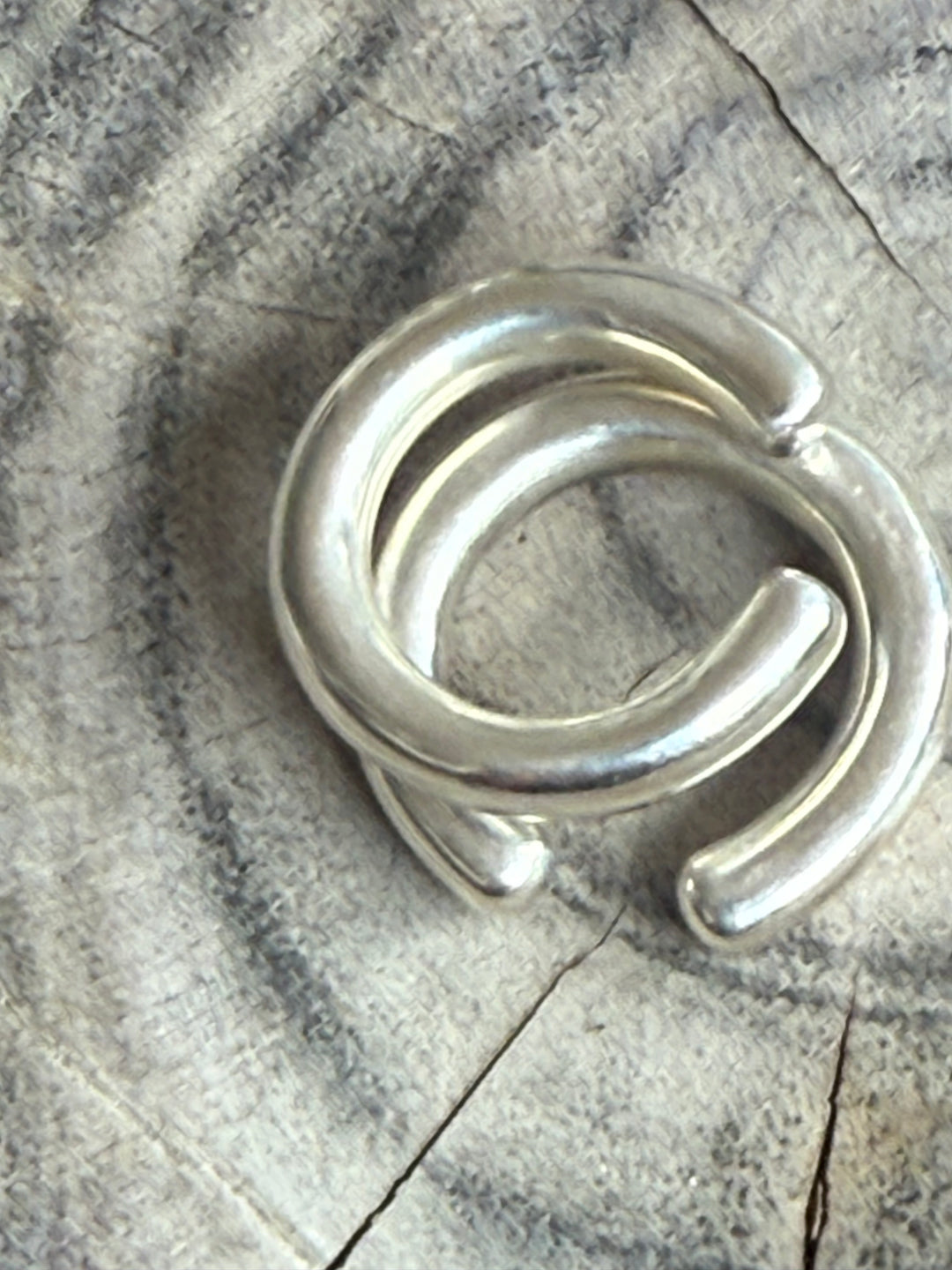 Anillo plata  bombe abierto