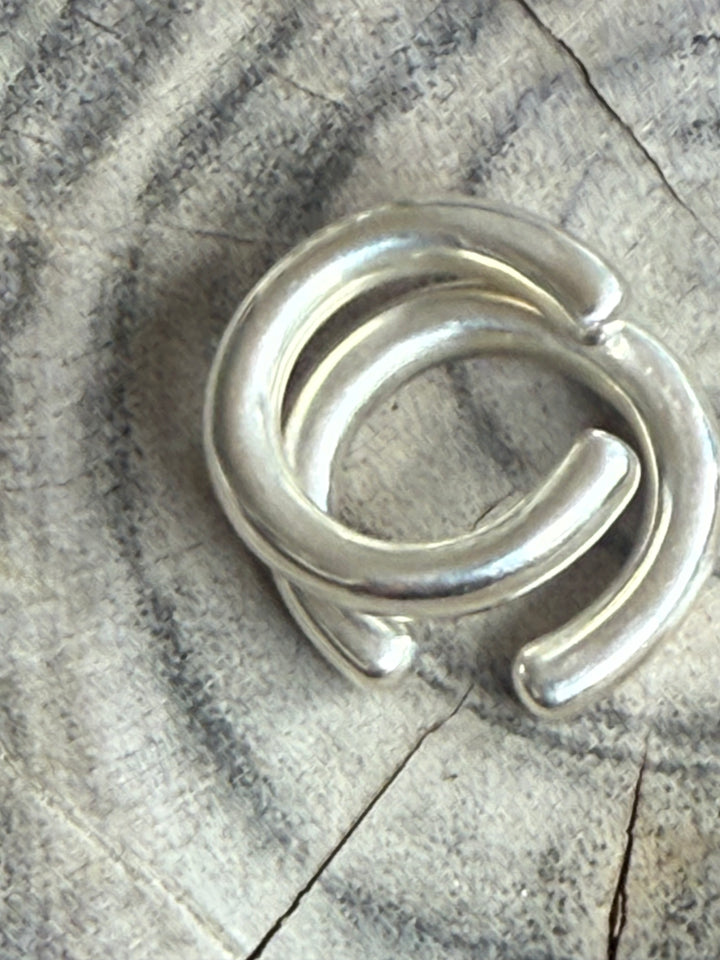 Anillo plata  bombe abierto