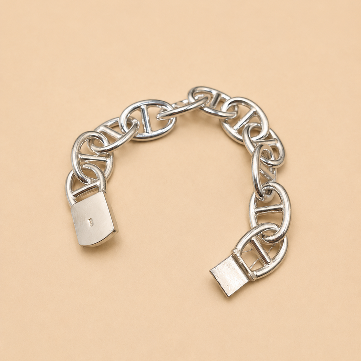 Pulsera Eslabón Marino M Plata