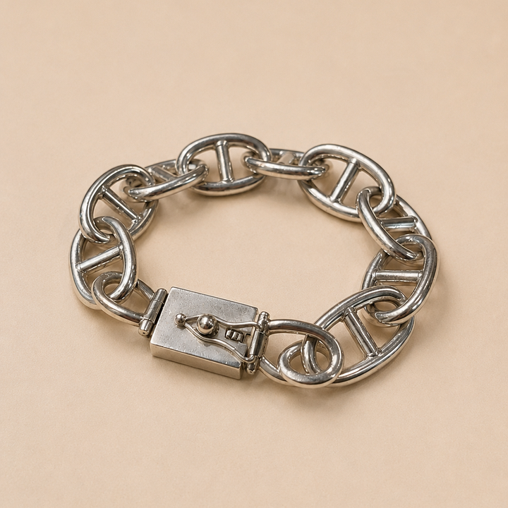 Pulsera Eslabón Marino M Plata