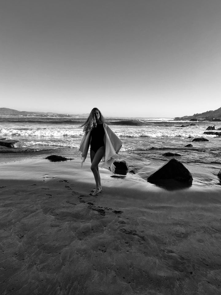 Manta de alpaca blanca entera