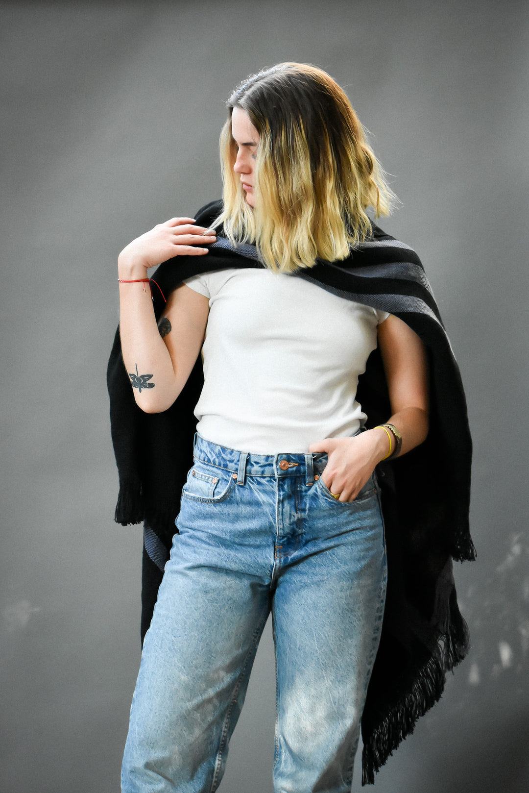 Poncho Lino Azul Celeste SS25