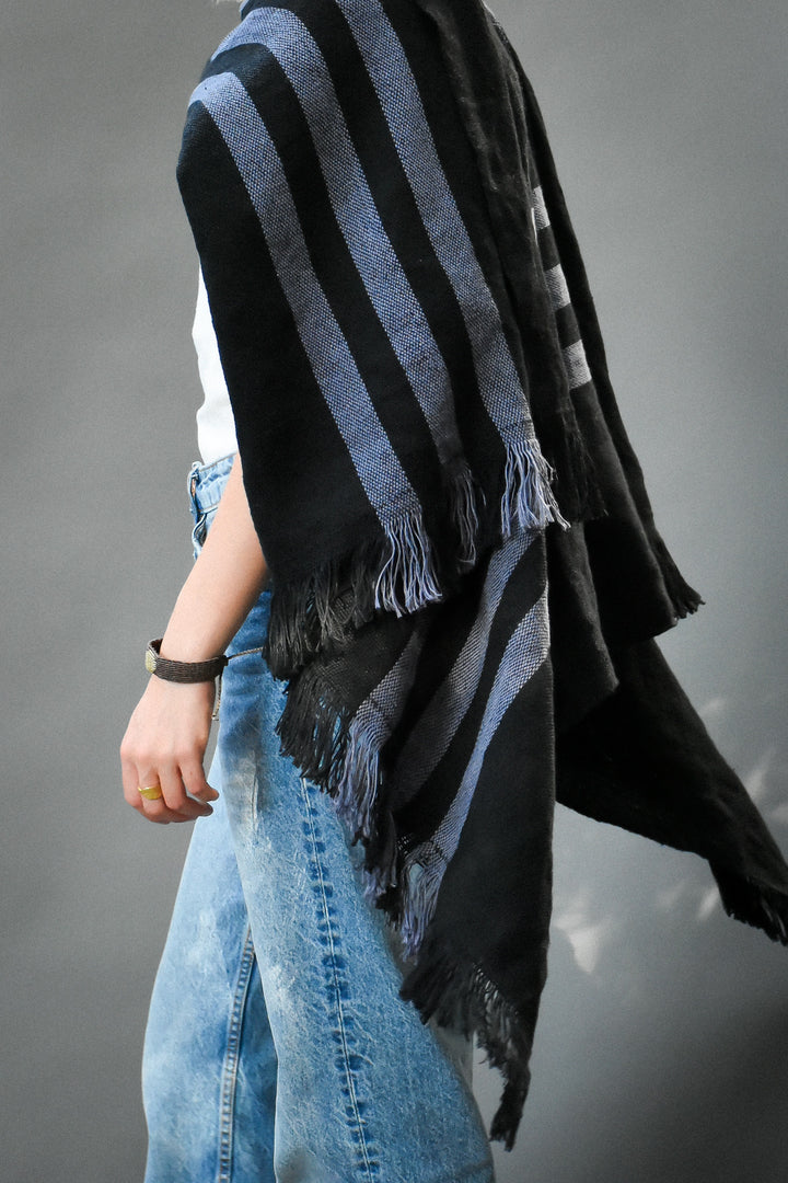 Poncho Lino Azul Celeste SS25