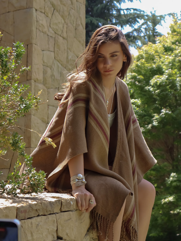 Manta Lino Camel Colores Tierra