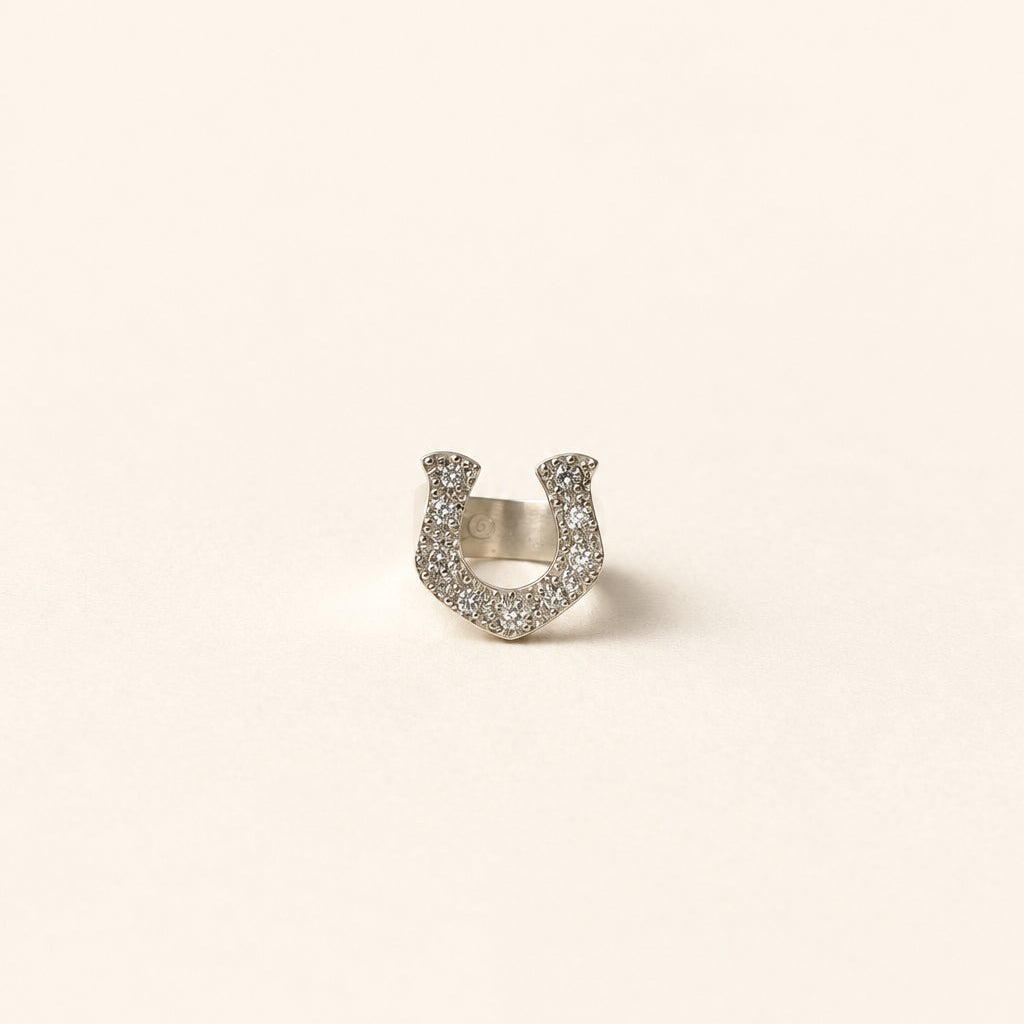 Anillo Herradura de Plata Circon