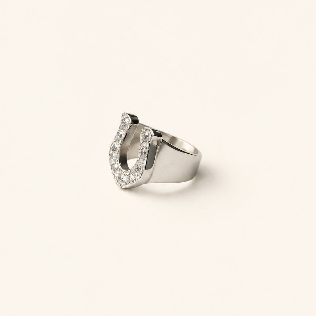 Anillo Herradura de Plata Circon