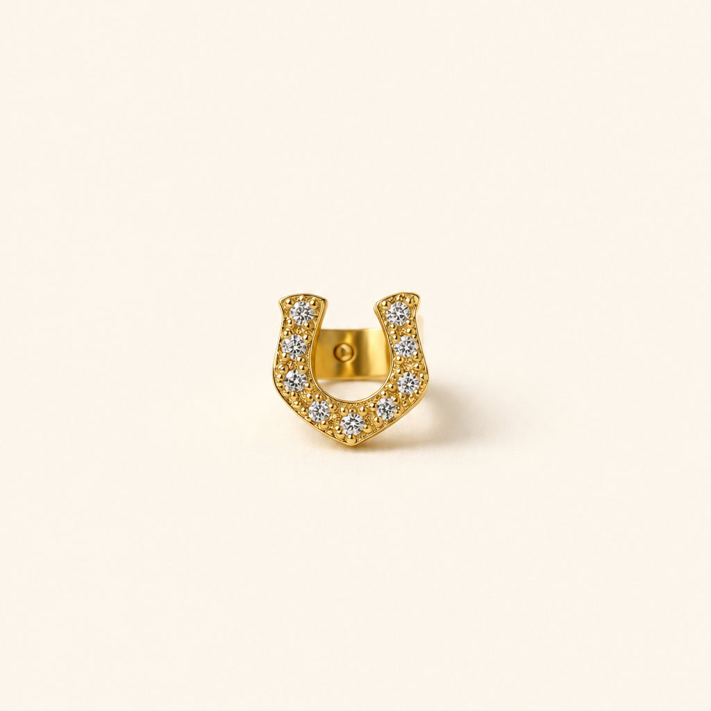 Anillo Herradura de Bronce Circon