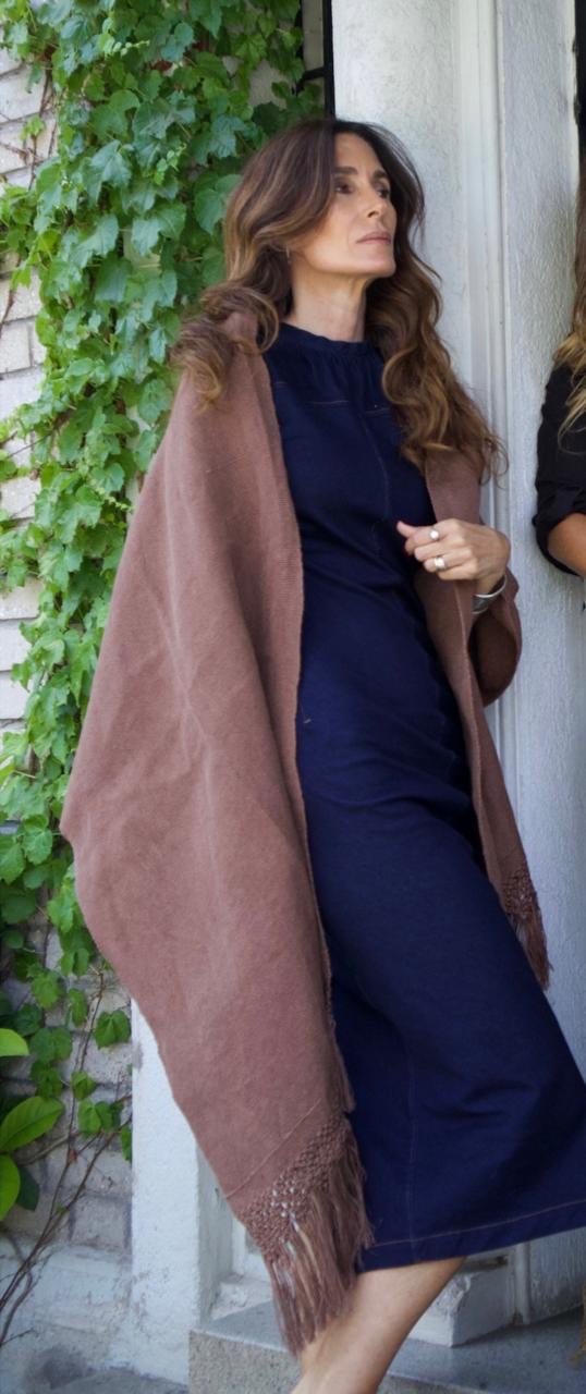 Echarpe Café Macramé Lino