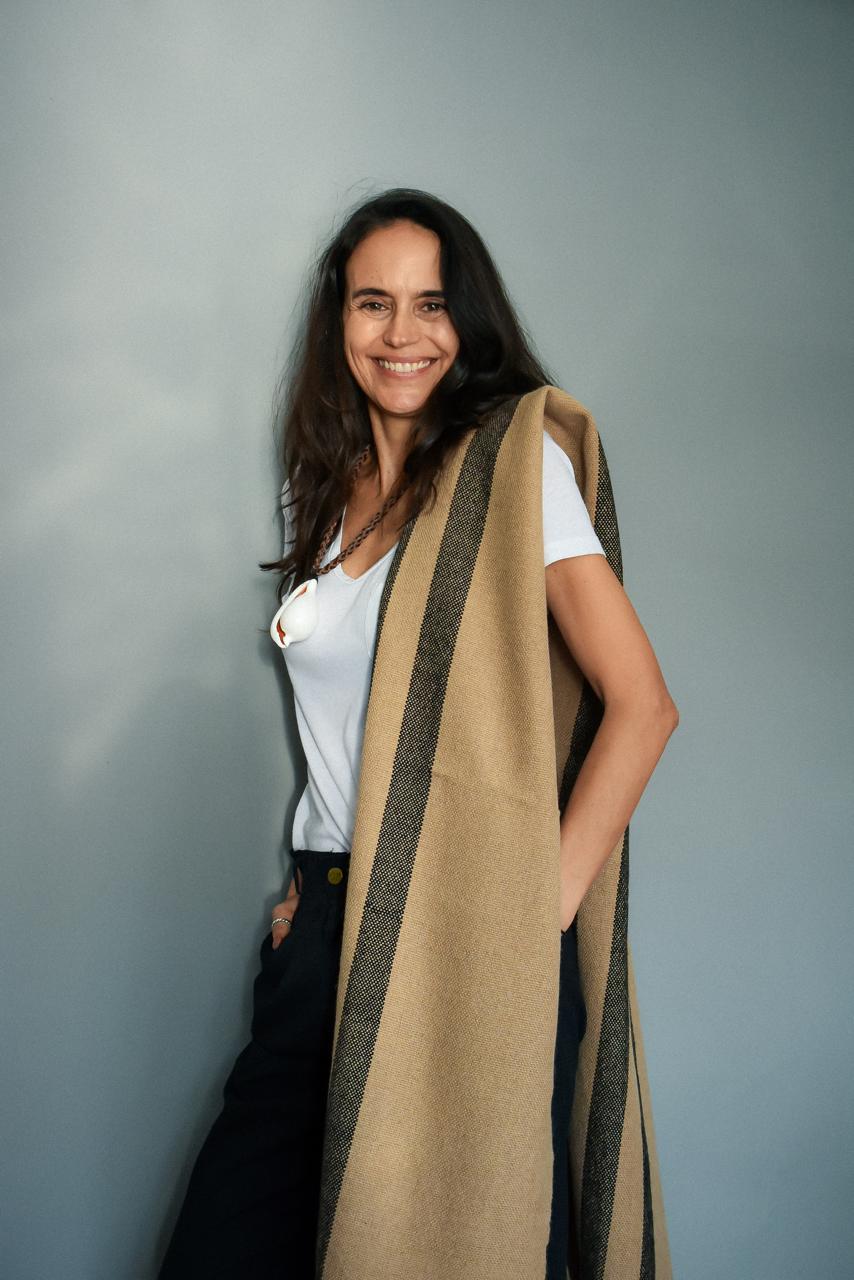 Echarpe Alpaca camel/Negro