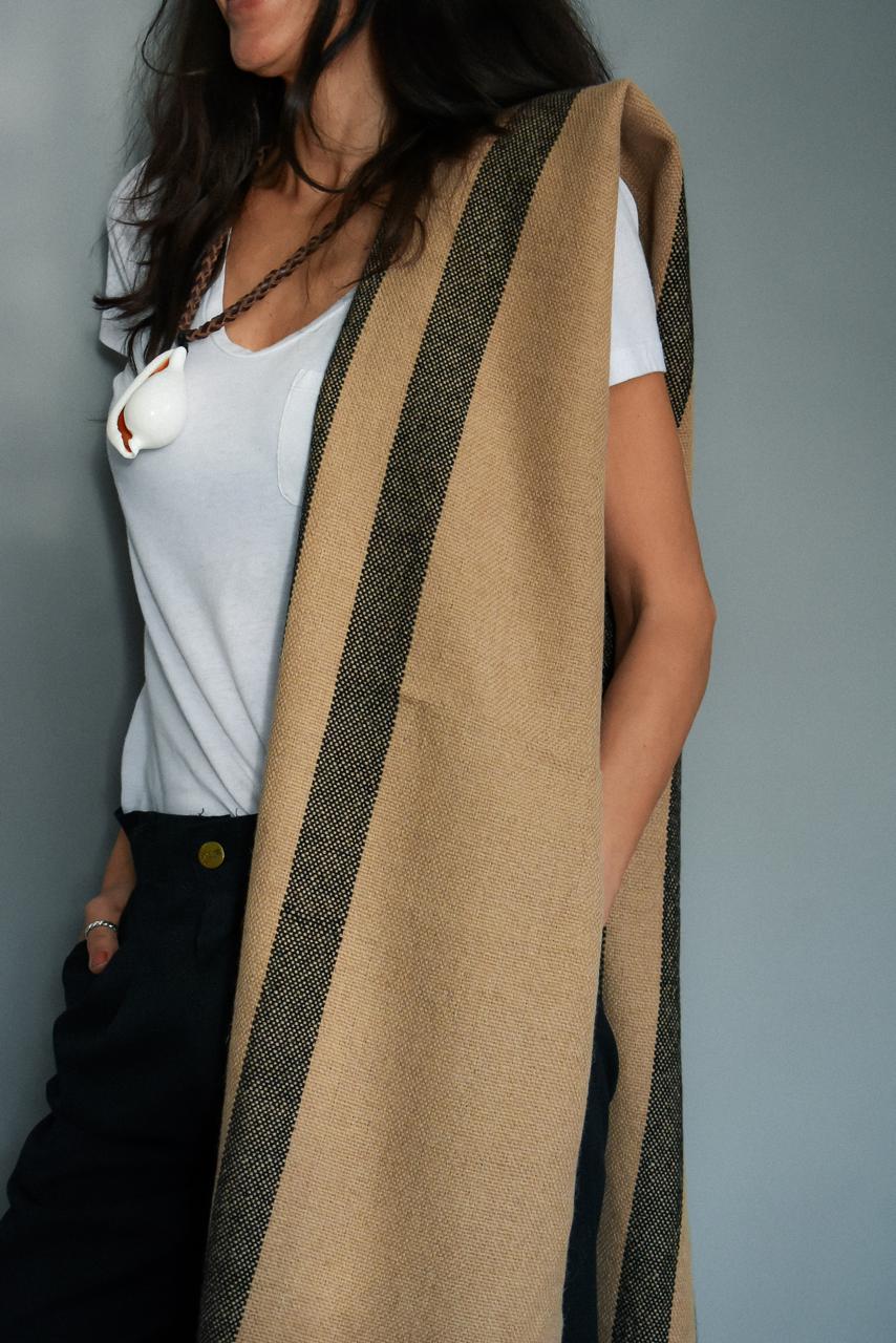 Echarpe Alpaca camel/Negro